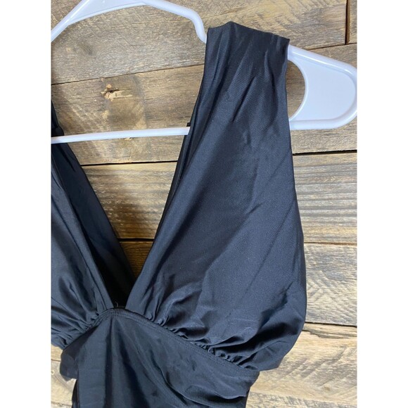 Black One-Piece Women's Size L Swimsuit Nylon Spandex Padded - Picture 3 of 10